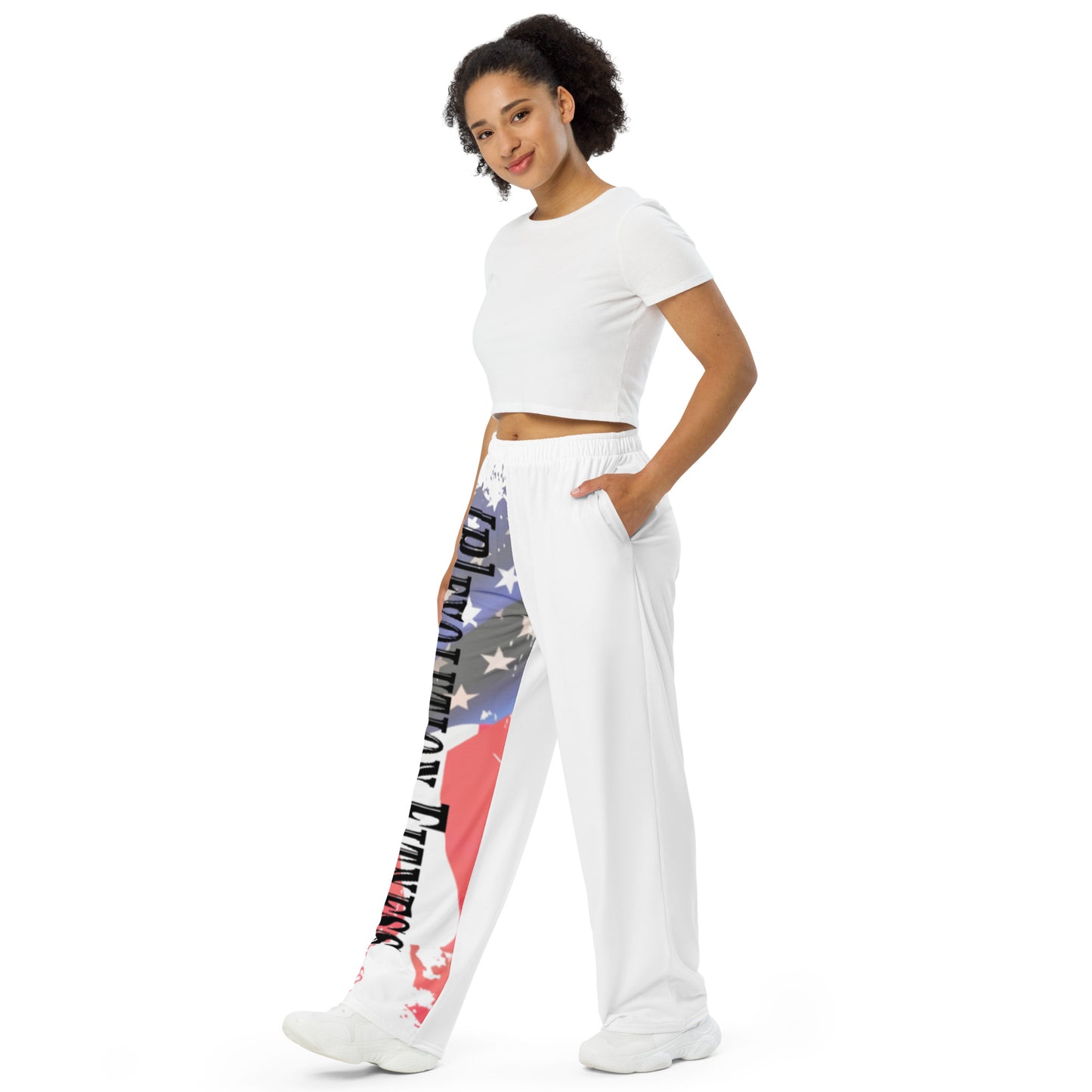 All-over print unisex wide-leg pants