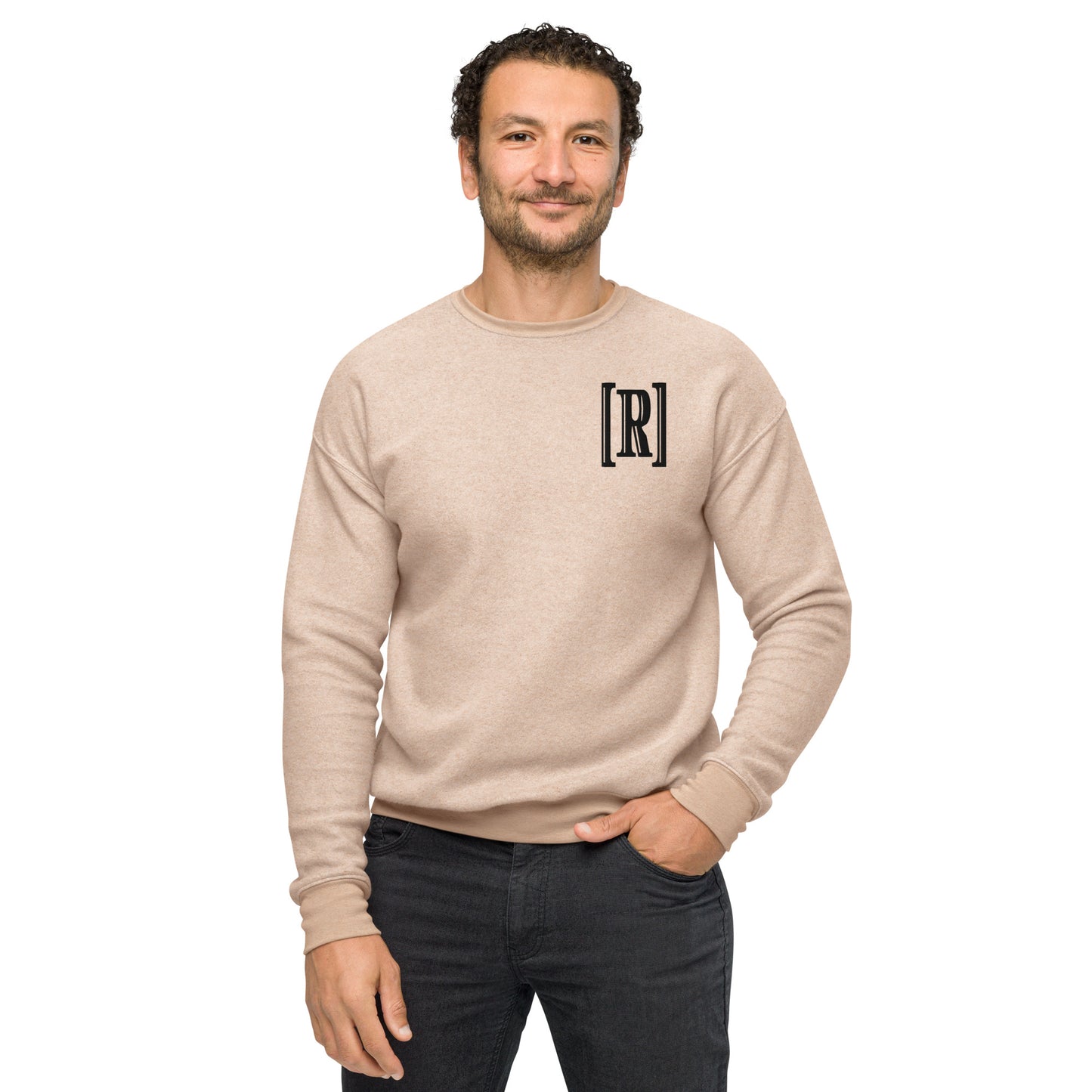 Unisex sueded fleece sweatshirt