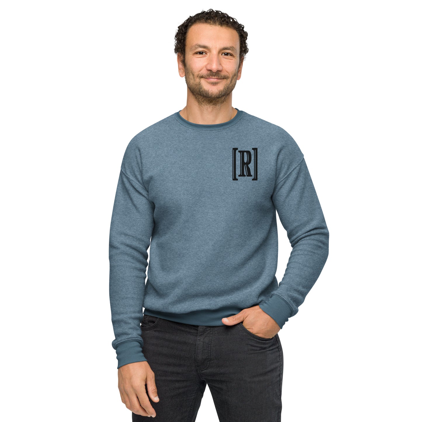 Unisex sueded fleece sweatshirt